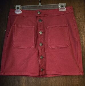 Shyanne Red Button-Down Skirt